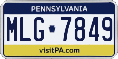 PA license plate MLG7849
