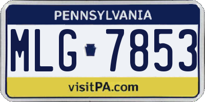 PA license plate MLG7853