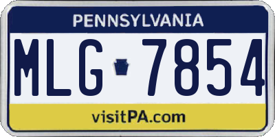 PA license plate MLG7854