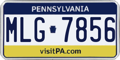 PA license plate MLG7856