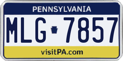 PA license plate MLG7857