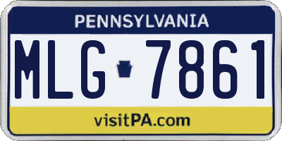 PA license plate MLG7861