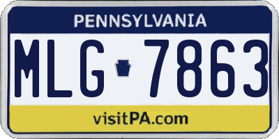 PA license plate MLG7863
