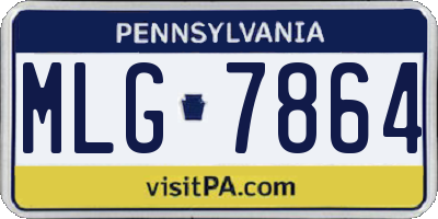 PA license plate MLG7864