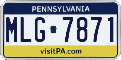 PA license plate MLG7871