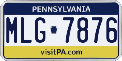 PA license plate MLG7876