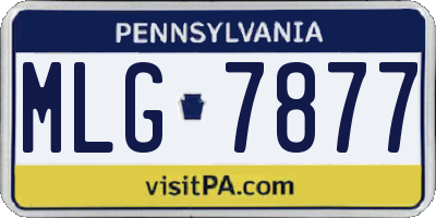 PA license plate MLG7877
