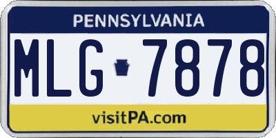 PA license plate MLG7878