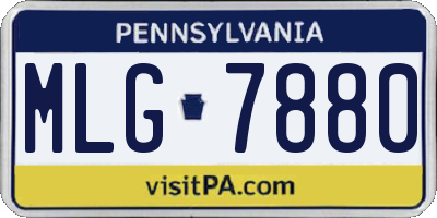 PA license plate MLG7880