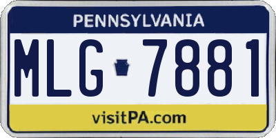 PA license plate MLG7881