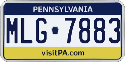 PA license plate MLG7883
