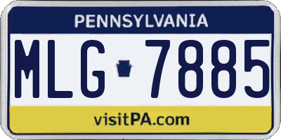 PA license plate MLG7885