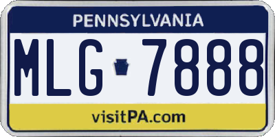 PA license plate MLG7888