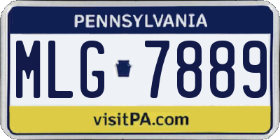 PA license plate MLG7889