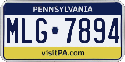 PA license plate MLG7894