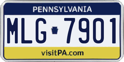 PA license plate MLG7901