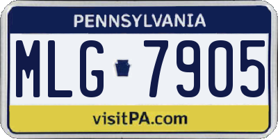 PA license plate MLG7905
