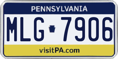 PA license plate MLG7906