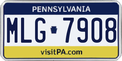 PA license plate MLG7908