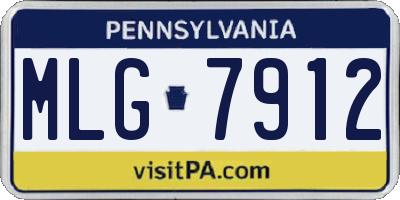 PA license plate MLG7912