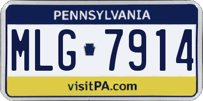 PA license plate MLG7914