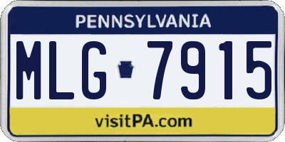 PA license plate MLG7915