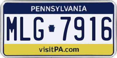 PA license plate MLG7916
