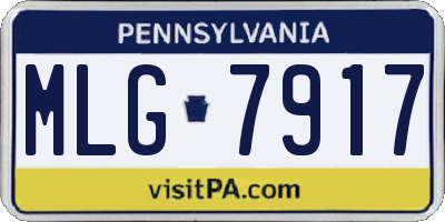 PA license plate MLG7917