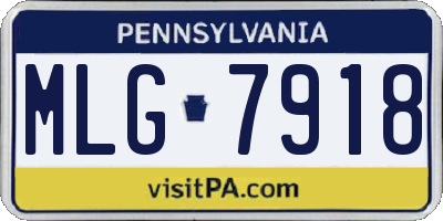 PA license plate MLG7918