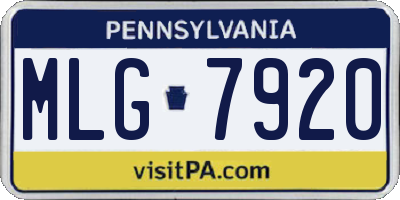 PA license plate MLG7920