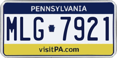 PA license plate MLG7921