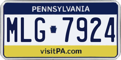 PA license plate MLG7924