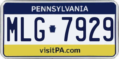 PA license plate MLG7929