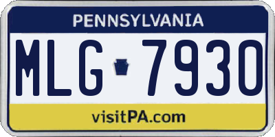 PA license plate MLG7930
