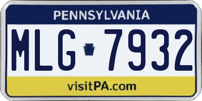 PA license plate MLG7932