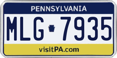 PA license plate MLG7935