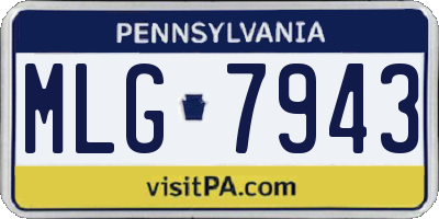 PA license plate MLG7943