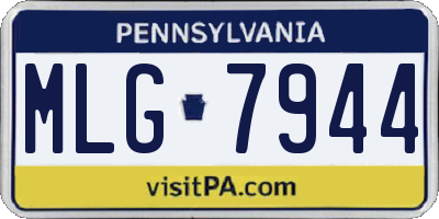 PA license plate MLG7944