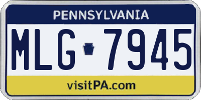 PA license plate MLG7945