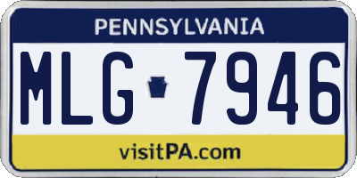 PA license plate MLG7946