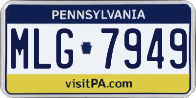 PA license plate MLG7949