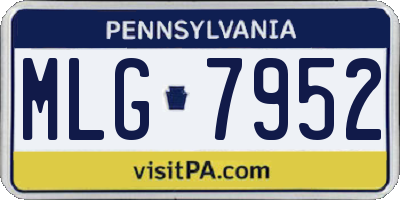 PA license plate MLG7952