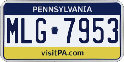 PA license plate MLG7953