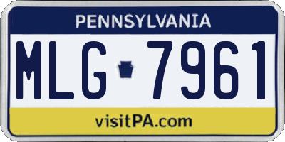 PA license plate MLG7961