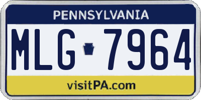 PA license plate MLG7964