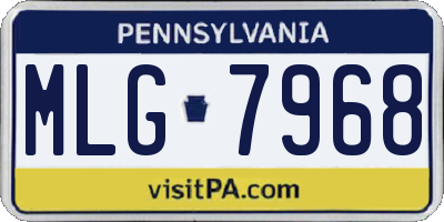 PA license plate MLG7968