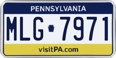 PA license plate MLG7971