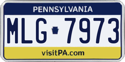 PA license plate MLG7973