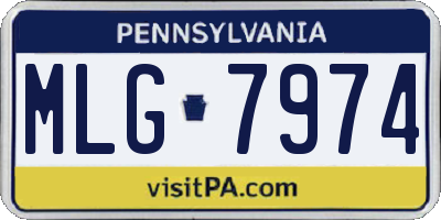 PA license plate MLG7974