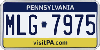 PA license plate MLG7975
